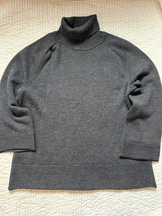 Sarah Spencer Sweaters - Sarah Spencer Woman 3X Gray 100% Merino Wool Turtleneck Sweater Wide Sleeve